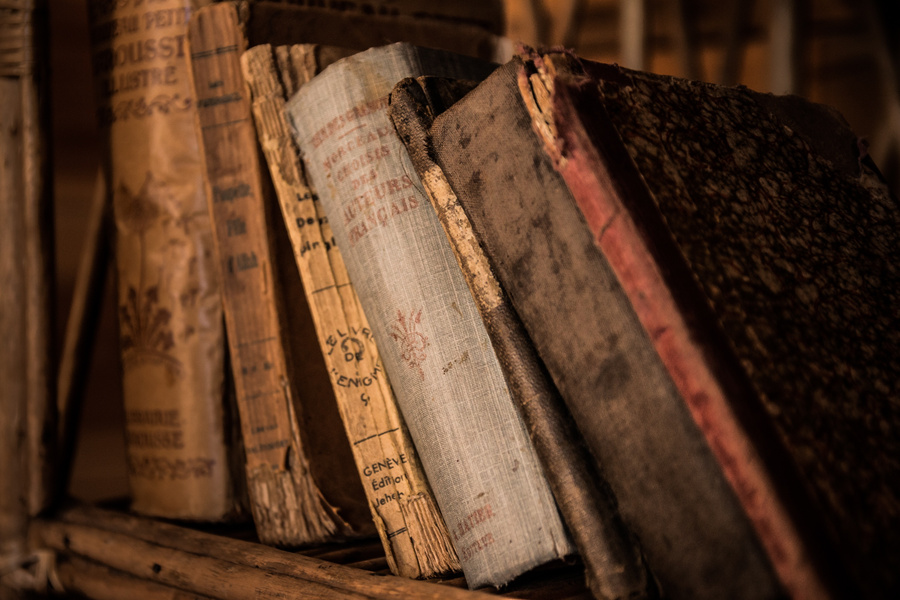 Old Books in the Shelf